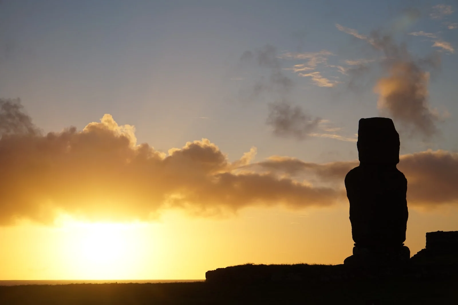 Chili silhouette of rock formation during sunset